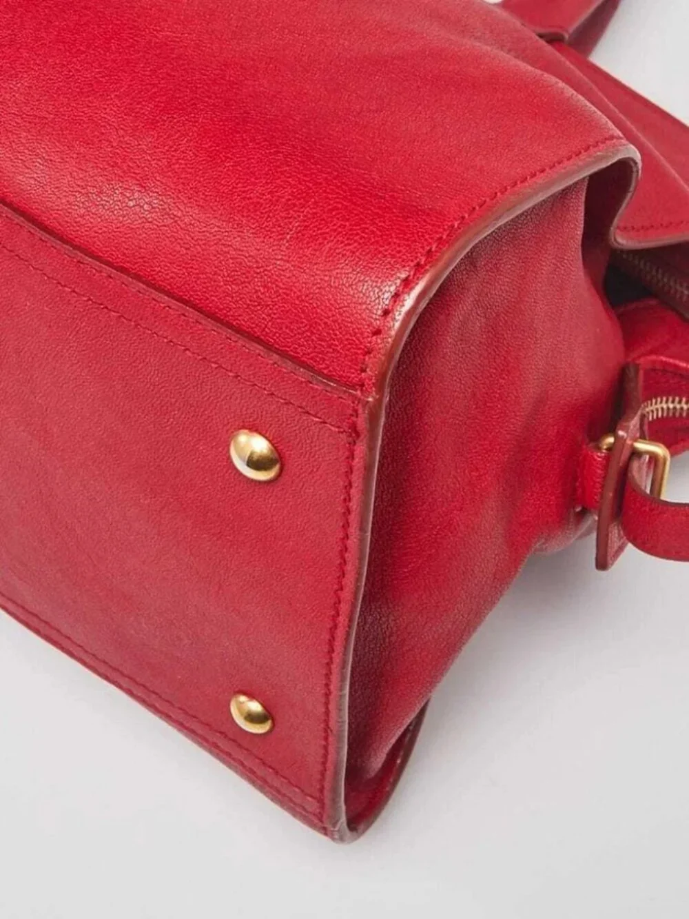 Yves Saint Laurent Red Leather Medium Cabas ChYc Bag